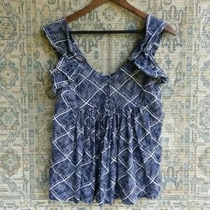 Anthropologie Girls from Savoy Ruffle Tank